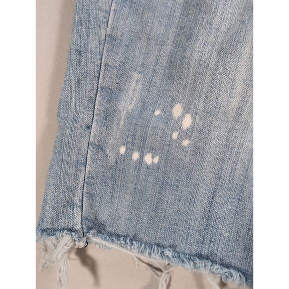 Y2K YNQ Distressed Denim Bermuda Shorts Womens Sz 11 Cutoff Raw Hem Ripped - Picture 5 of 13